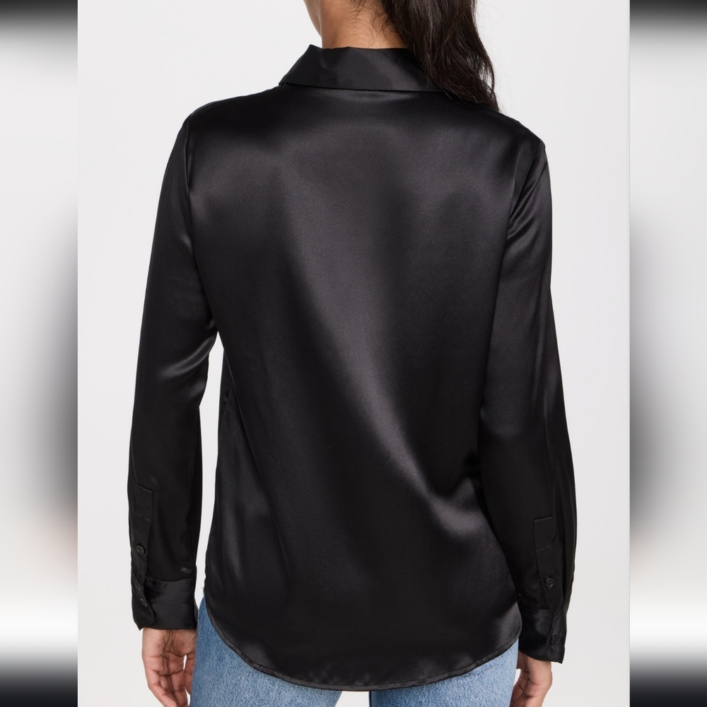 Reformation Women's Elegant 100%‎ Silk Black Shirt - Picture 9 of 9